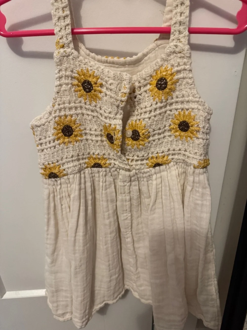 Zara sunflower crochet dress